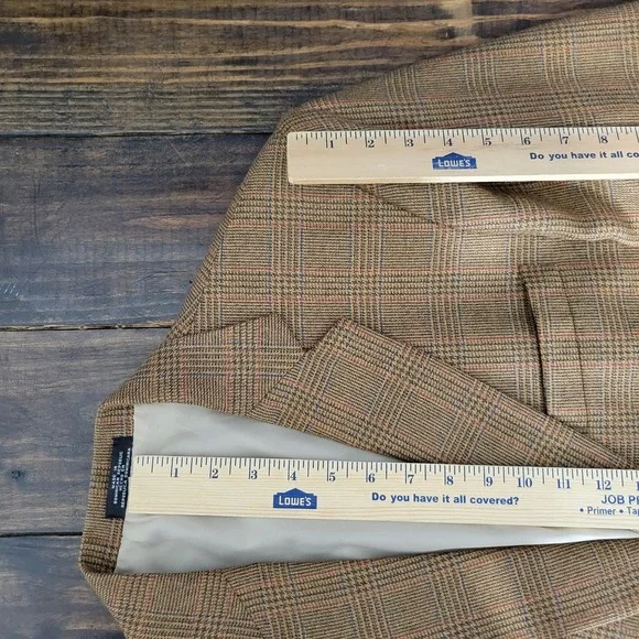 Irvine Park Men's Tweed Sport Coat Blazer Two‎ Button Brown Plaid Multicolor 40R
